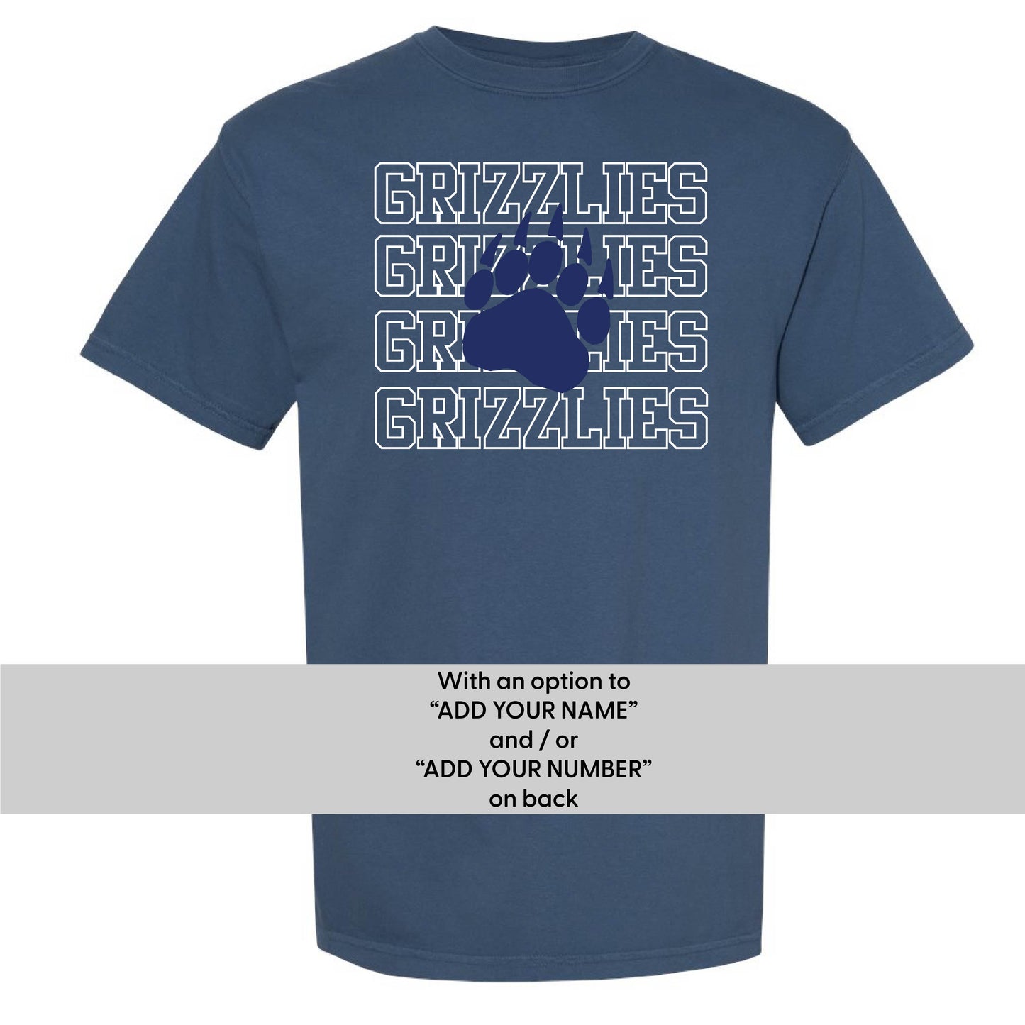 Skyline Grizzlies x4 - Midnight Navy - Comfort Colors Tee