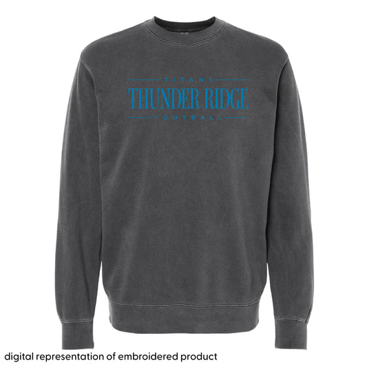 Thunder Ridge Football - Embroidered Banner - Black Pigment