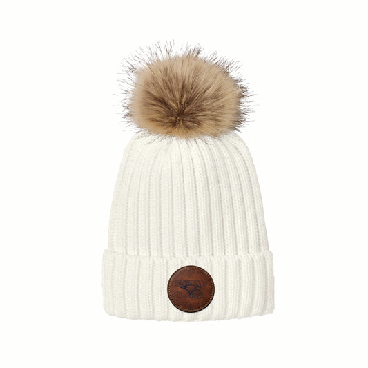 IFYHA - Leather Patch - C990 Port Authority - Faux Fur Pom Beanie