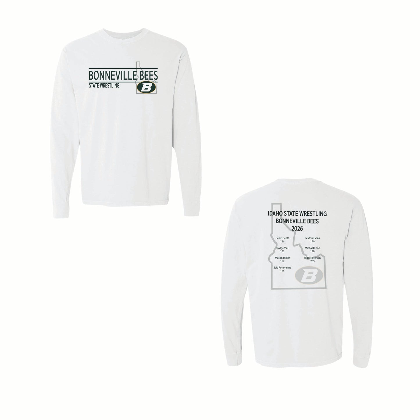 Bonneville State Wrestling - Long Sleeve Comfort Color Tee