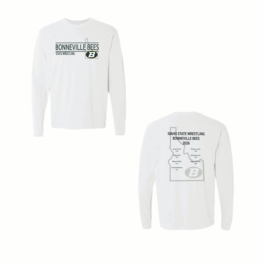 Bonneville State Wrestling - Long Sleeve Comfort Color Tee