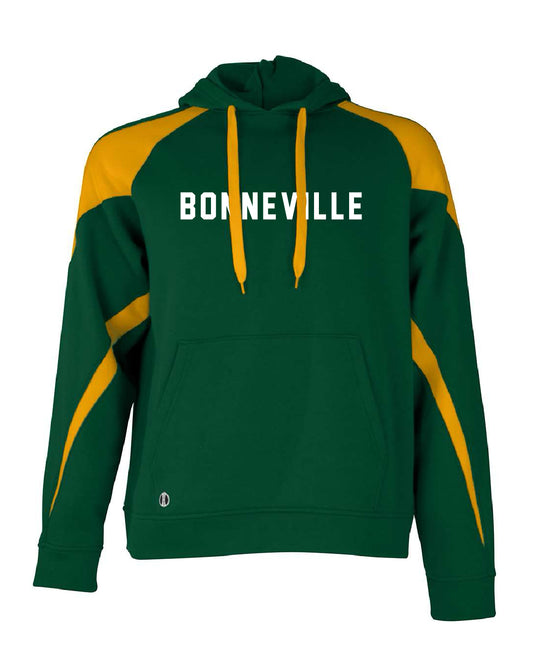 Bonneville High School x VAST Apparel - 229546 Athletic Prospect Hoodie  - Forest/Light Gold - Bonneville
