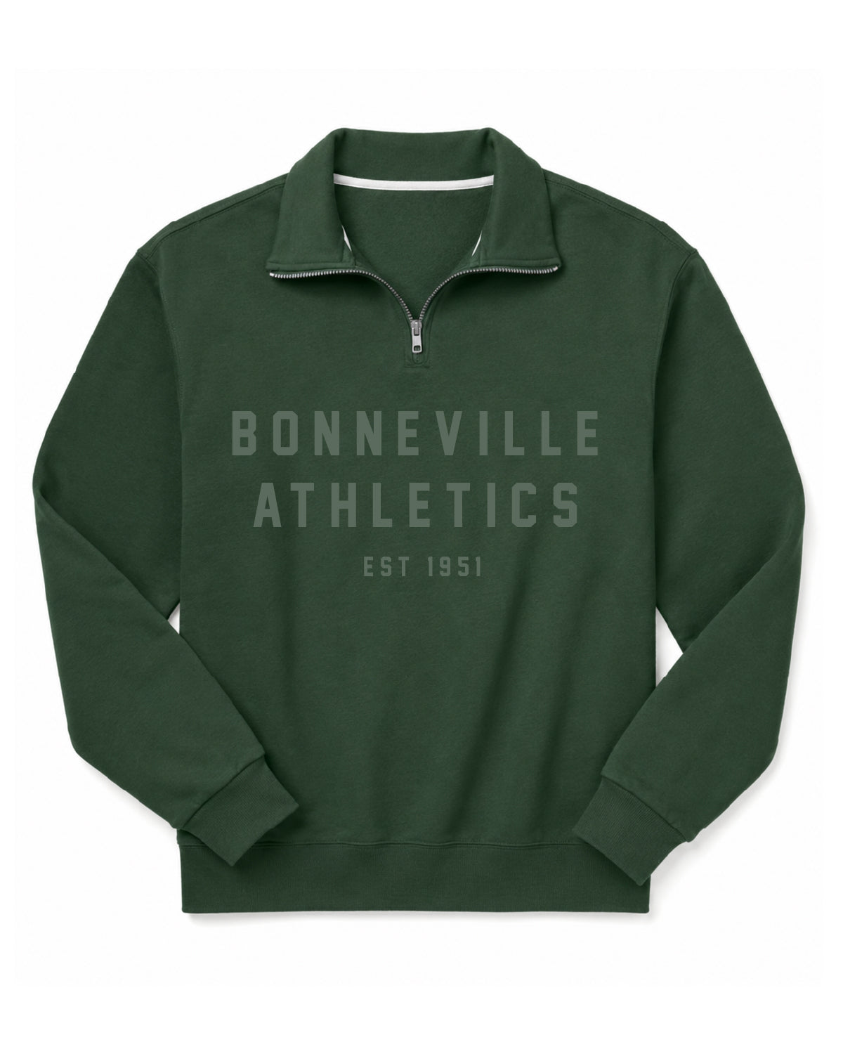 Bonneville Soccer - 995M Quarter Zip Fleece - Forest Green - Bonneville Athletics East 1951