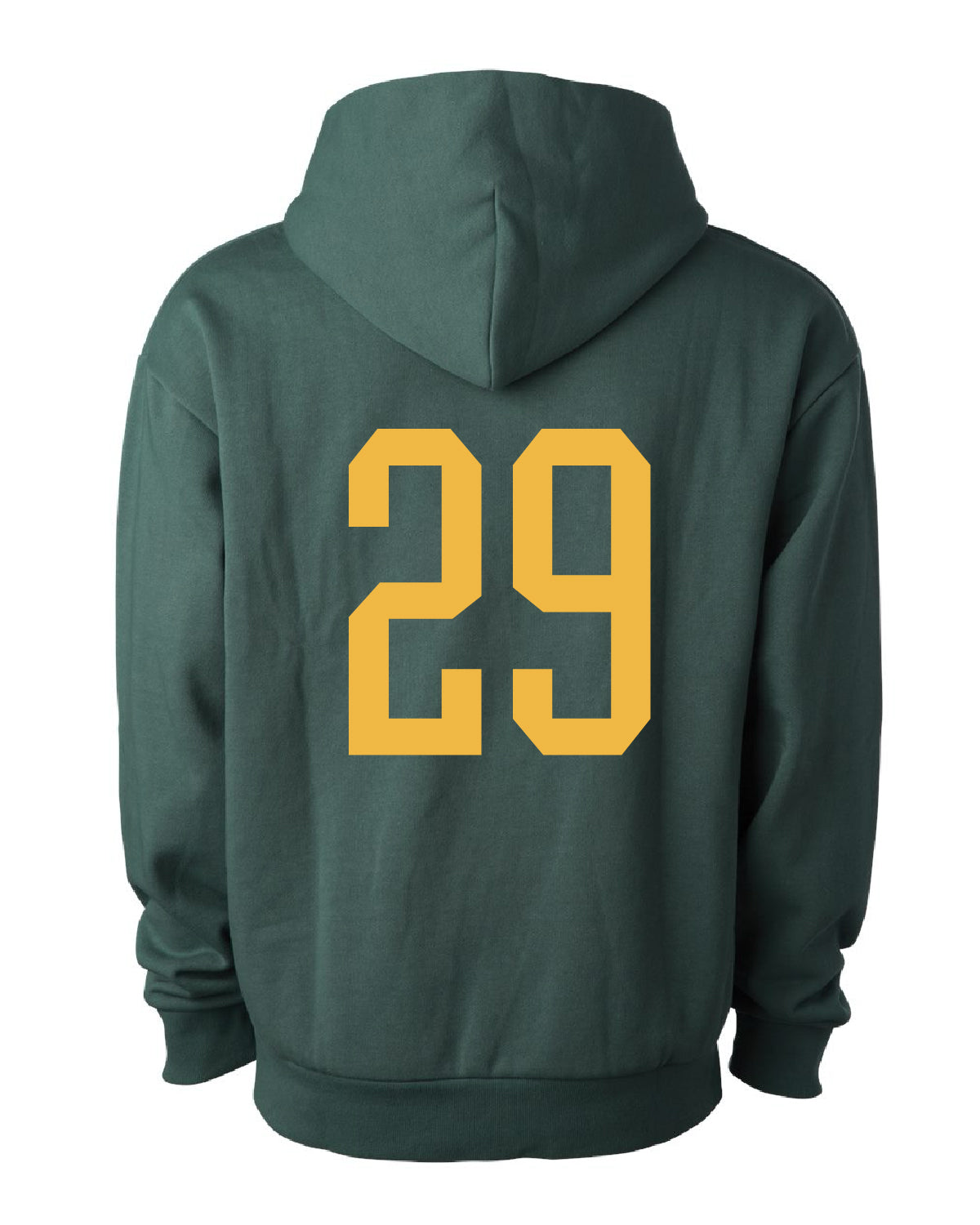 Bonneville Soccer - Independent IND330BLV - Alpine Green Hoodie w/ Bees (Cursive) - Custom Number (Back) - Bee Logo (Sleeve)