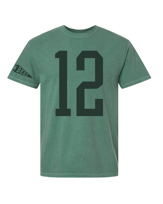 Bonneville High School x VAST Apparel - Comfort Colors Tee - Custom Number Front - Bees Pennant Flag Sleeve