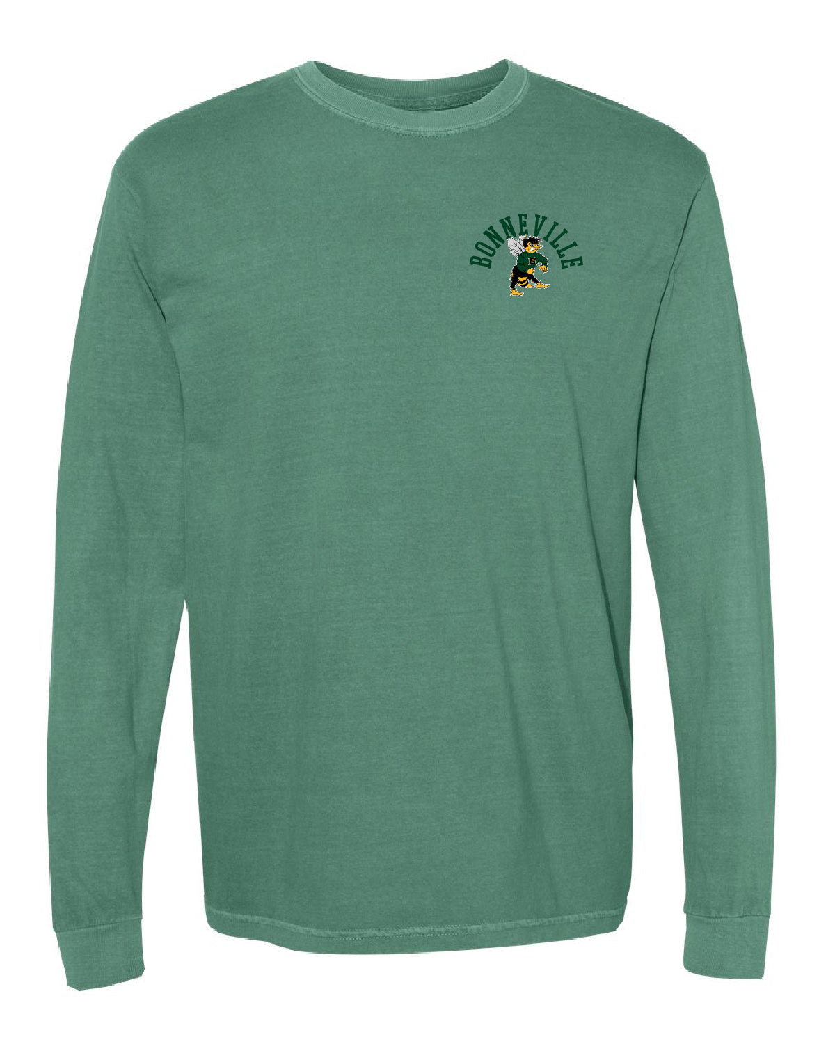 Bonneville High School x VAST Apparel - Long Sleeve Comfort Colors Tee - Bonneville Pocket Front / BEES (Repeating) Back (Copy)