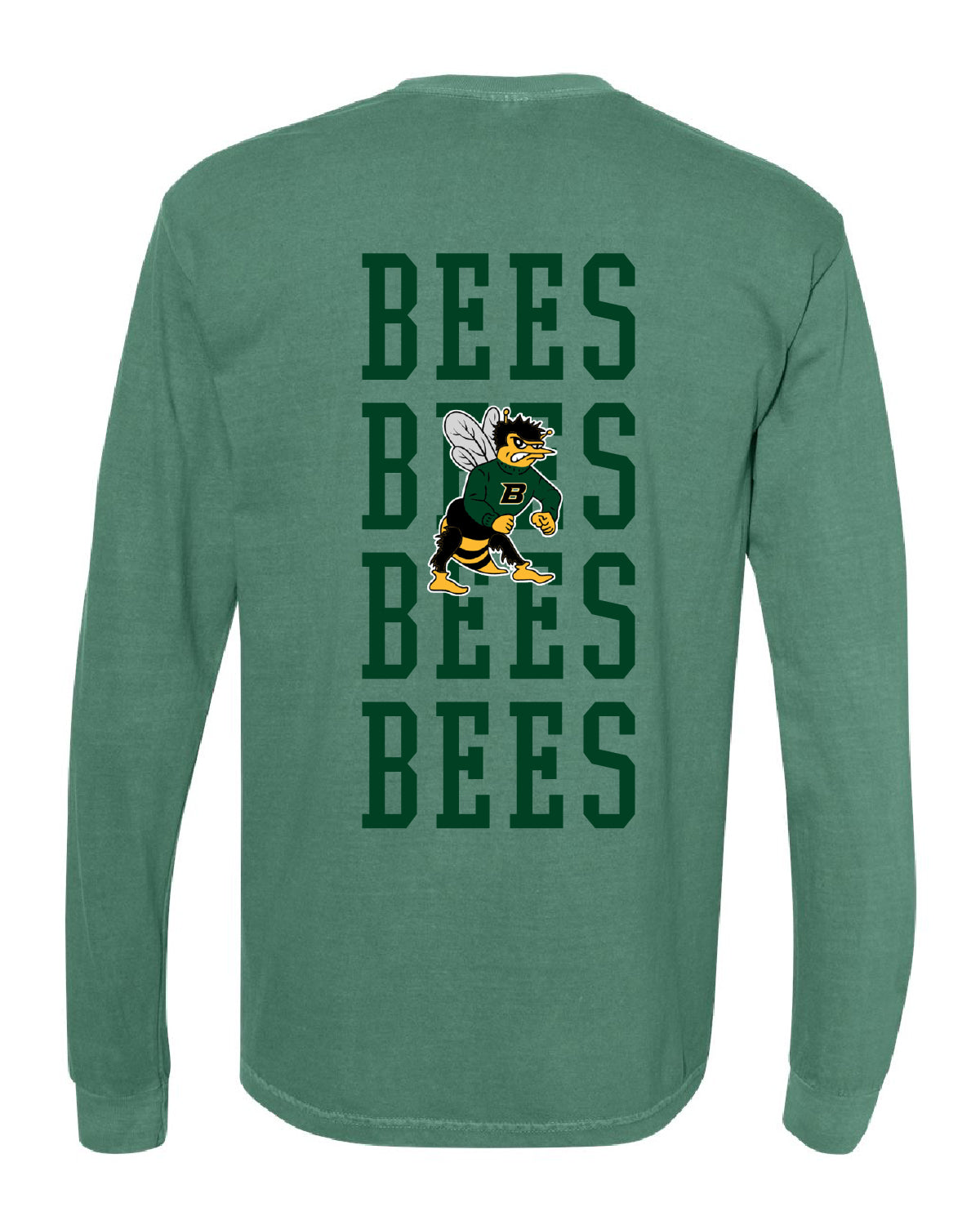 Bonneville High School x VAST Apparel - Long Sleeve Comfort Colors Tee - Bonneville Pocket Front / BEES (Repeating) Back (Copy)