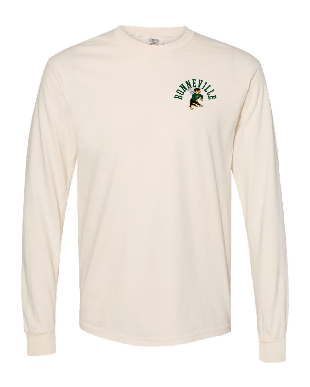 Bonneville High School x VAST Apparel - Long Sleeve Comfort Colors Tee - Bonneville Pocket Front / BEES (Repeating) Back (Copy)
