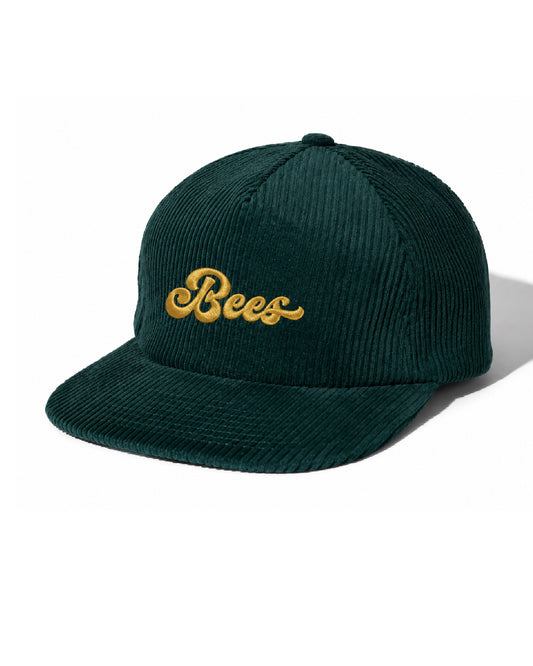 Bonneville High School - Embroidered Design - Corduroy Field Trip Hat - Surf Green w/ Embroidered Bees (Cursive)