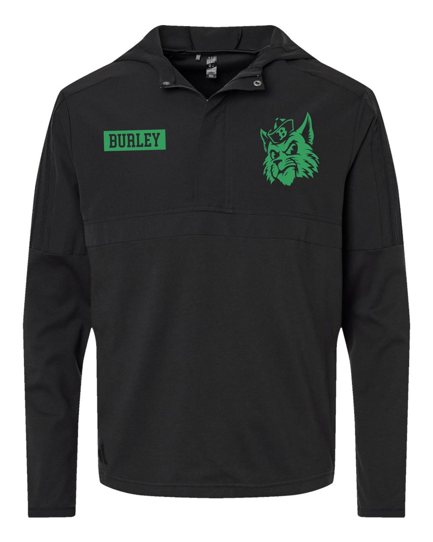 Burley High School Baseball - Adidas Men's Half-Zip Hooded Anorak