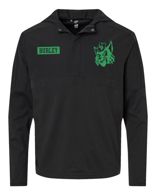 Burley High School Baseball - Adidas Men's Half-Zip Hooded Anorak