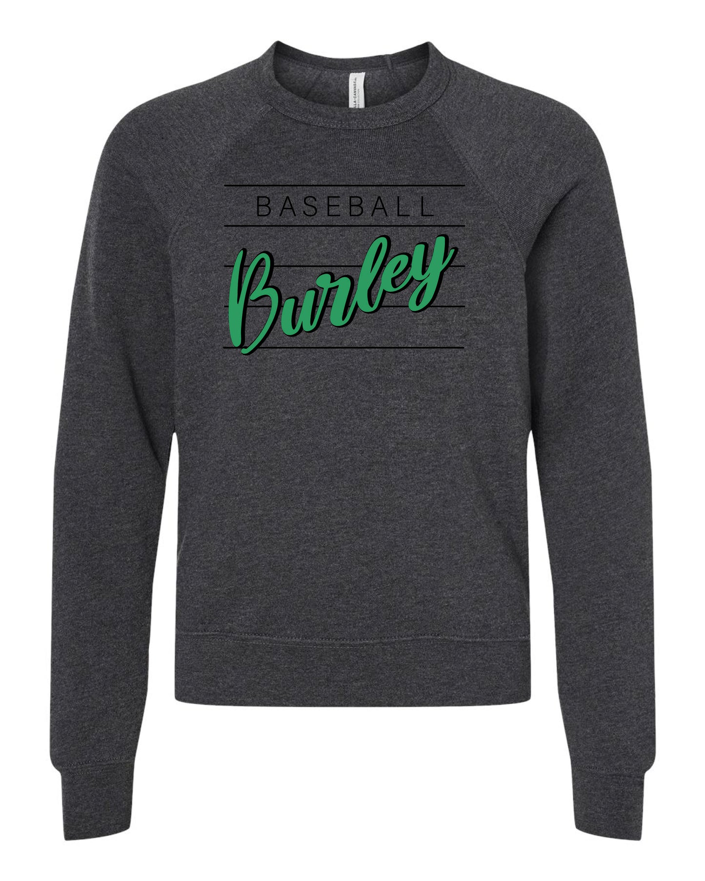 Burley High School - Youth Sponge Fleece Crewneck Sweatshirt - Dark Grey Heather