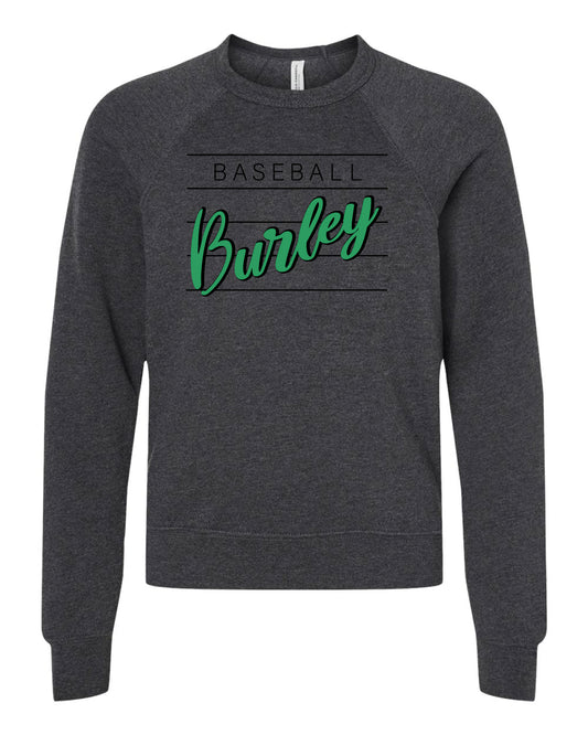 Burley High School - Youth Sponge Fleece Crewneck Sweatshirt - Dark Grey Heather