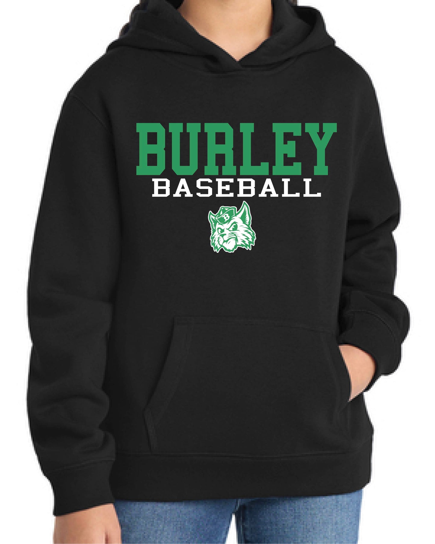 Burley High School Baseball - Bobcat Logo - Sport-Tek® Youth Pullover Hooded Sweatshirt
