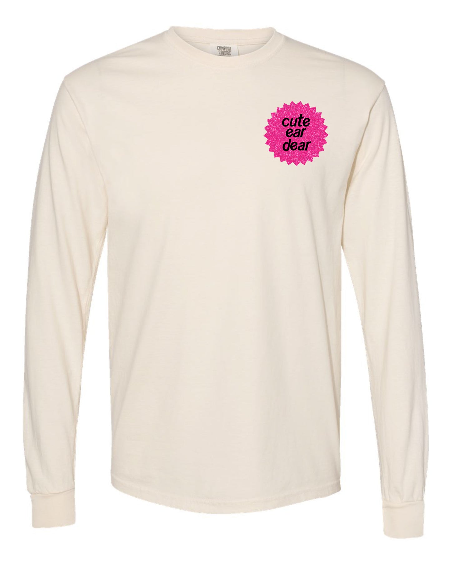 Drop Piercing - Cute Ear Dear (Barbie) - Long Sleeve Comfort Colors Tee