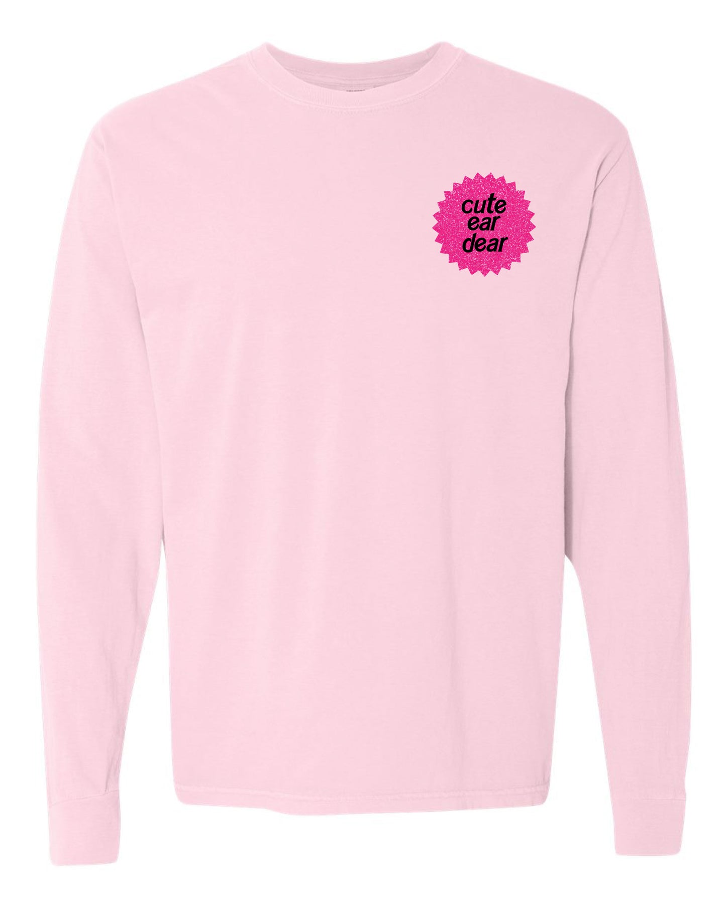 Drop Piercing - Cute Ear Dear (Barbie) - Long Sleeve Comfort Colors Tee