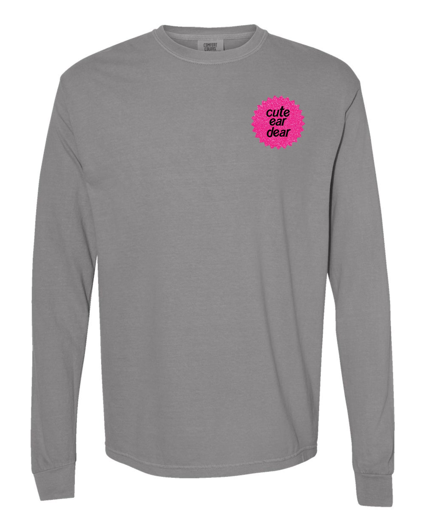 Drop Piercing - Cute Ear Dear (Barbie) - Long Sleeve Comfort Colors Tee