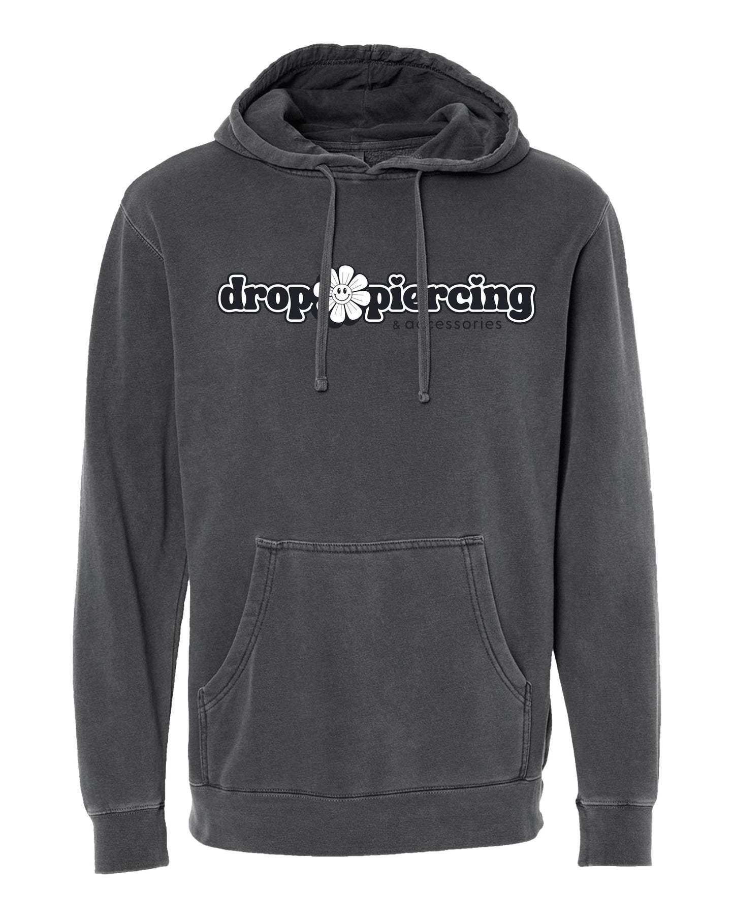 Drop Piercing - Listen, Life is Hard, Get Yourself a Silly Little Piercing (Black & White Design) - Pigment Hoodie