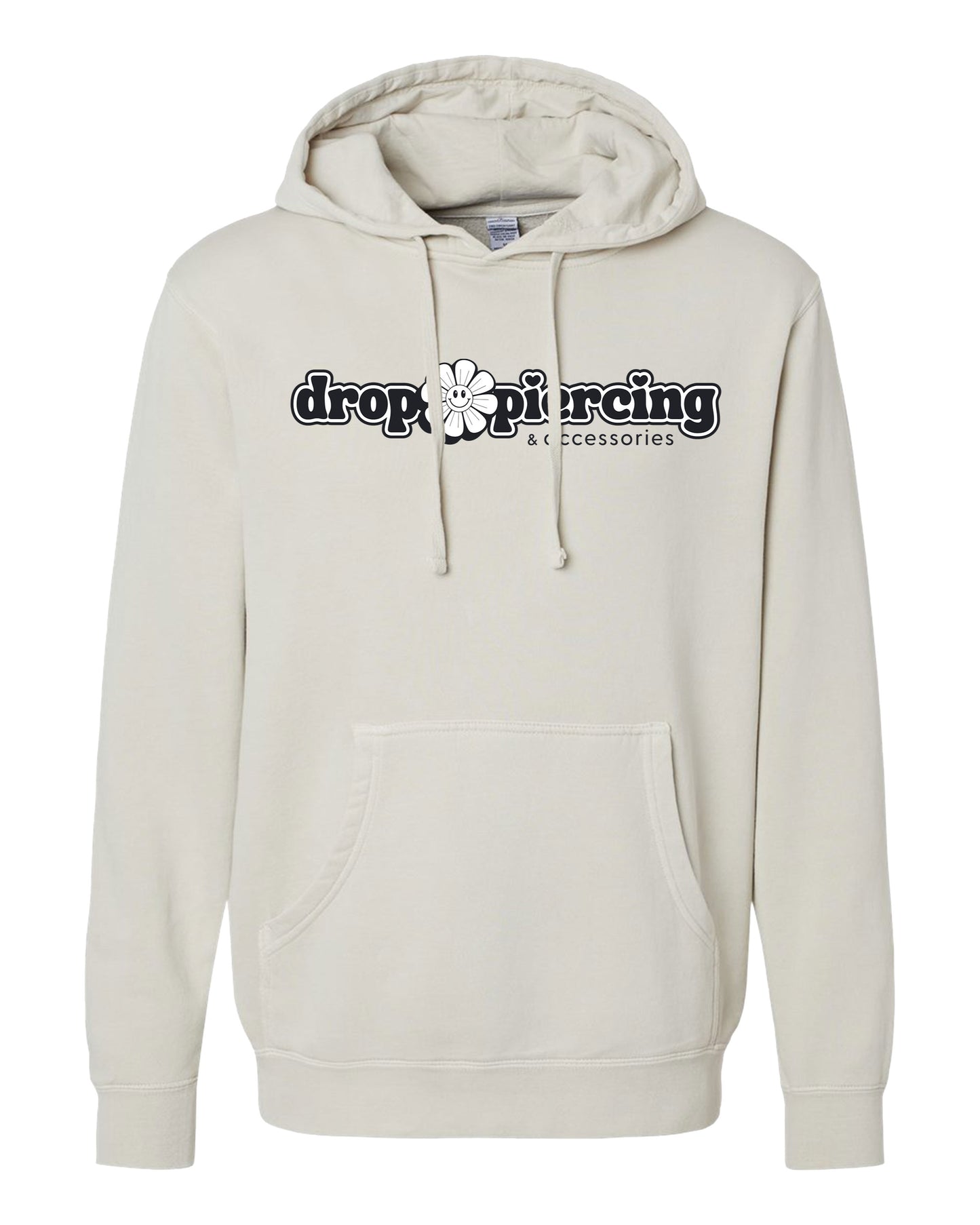 Drop Piercing - Listen, Life is Hard, Get Yourself a Silly Little Piercing (Black & White Design) - Pigment Hoodie