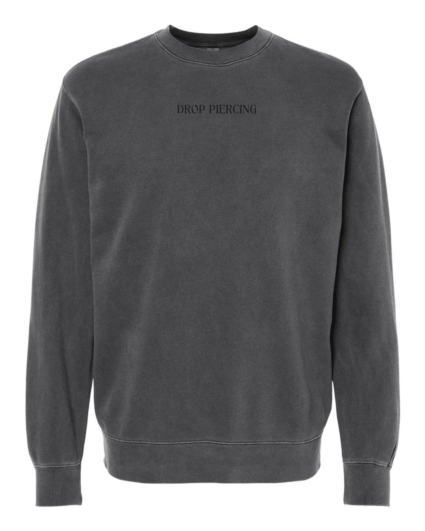 Embroidered Drop Piercing - Flower Gun - Pigment Crewneck