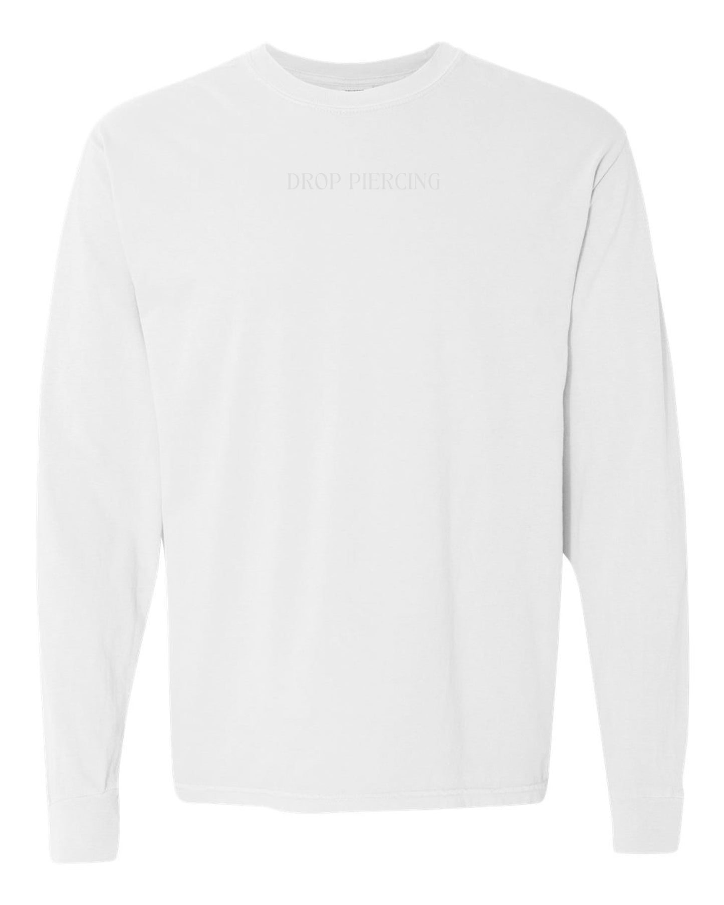 Embroidered Drop Piercing - Flower Gun - Long Sleeve Comfort Colors Tee