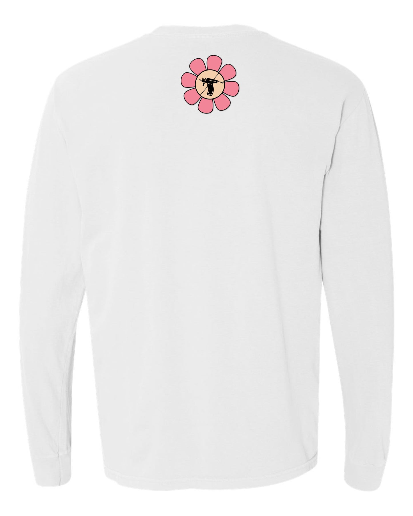 Embroidered Drop Piercing - Flower Gun - Long Sleeve Comfort Colors Tee