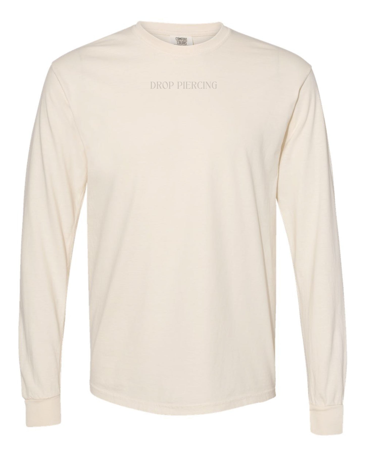 Embroidered Drop Piercing - Flower Gun - Long Sleeve Comfort Colors Tee