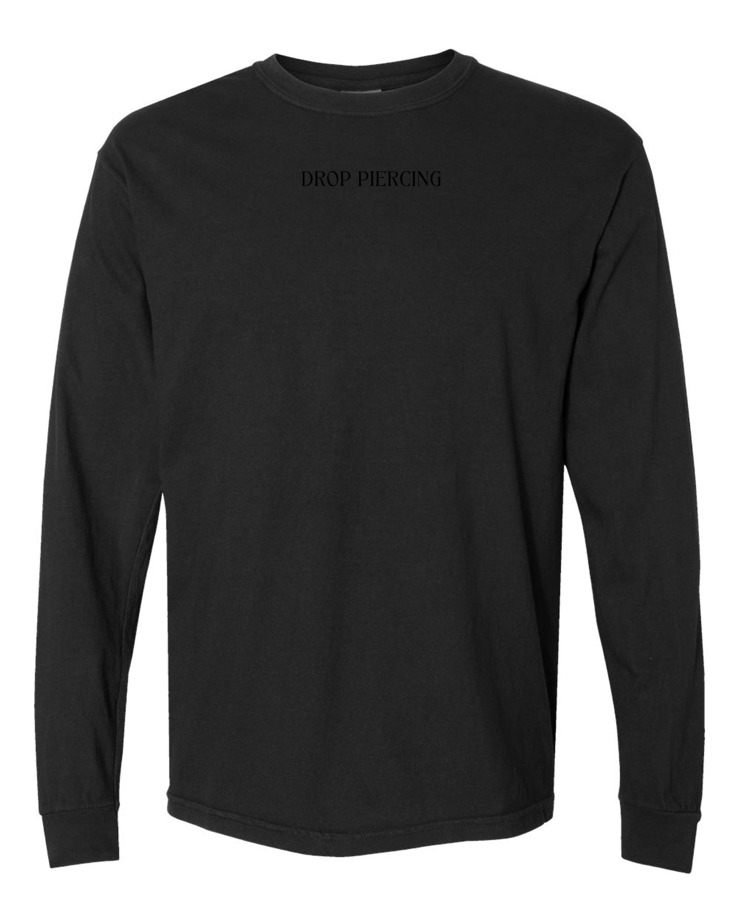 Embroidered Drop Piercing - Flower Gun - Long Sleeve Comfort Colors Tee