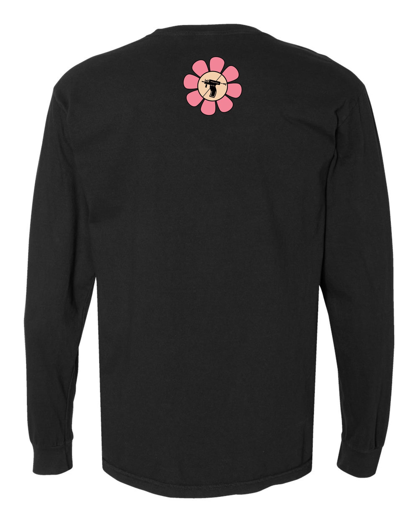 Embroidered Drop Piercing - Flower Gun - Long Sleeve Comfort Colors Tee