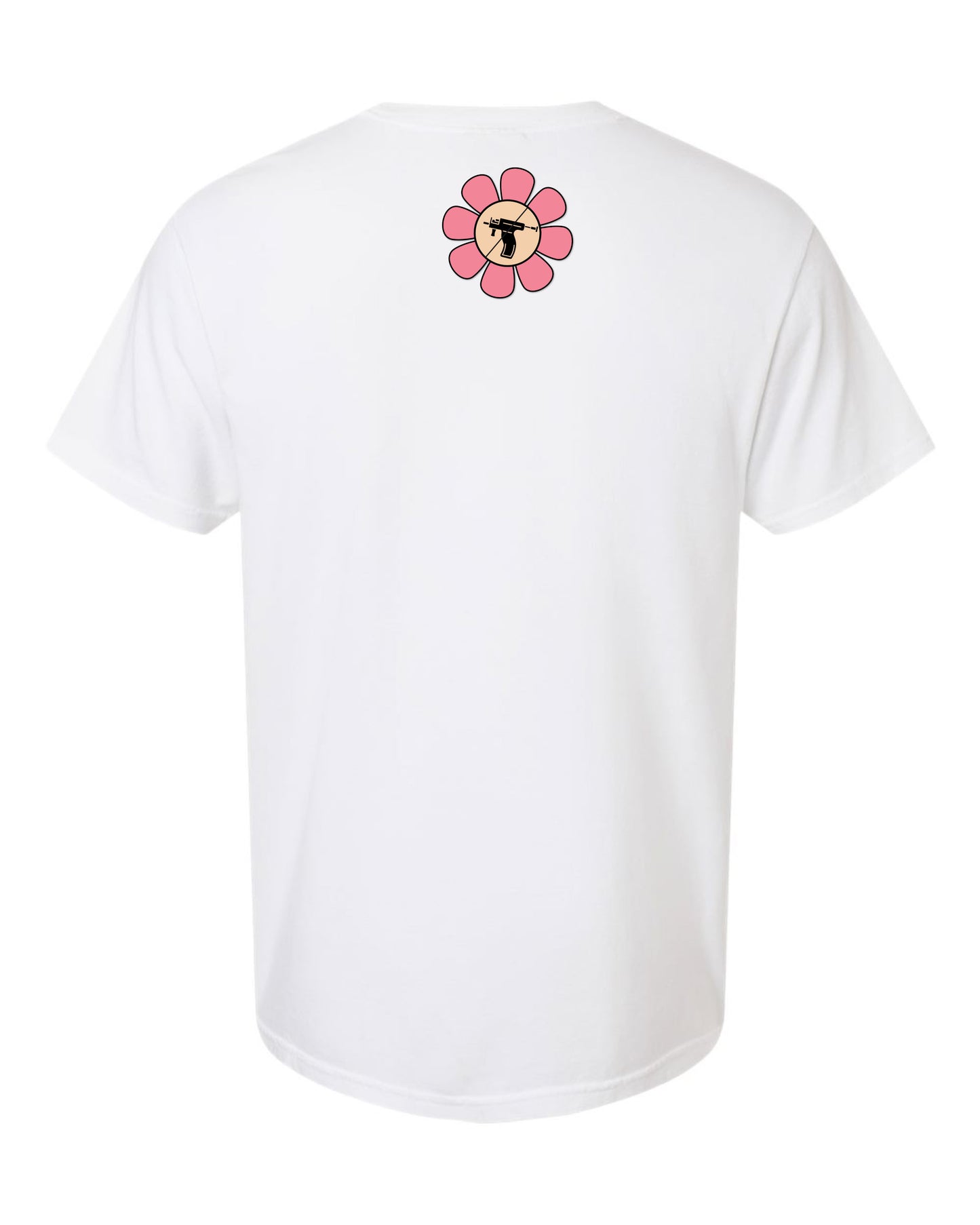 Embroidered Drop Piercing - Flower Gun - Comfort Colors Tee