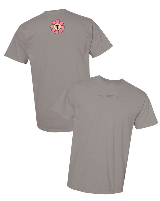 Embroidered Drop Piercing - Flower Gun - Comfort Colors Tee