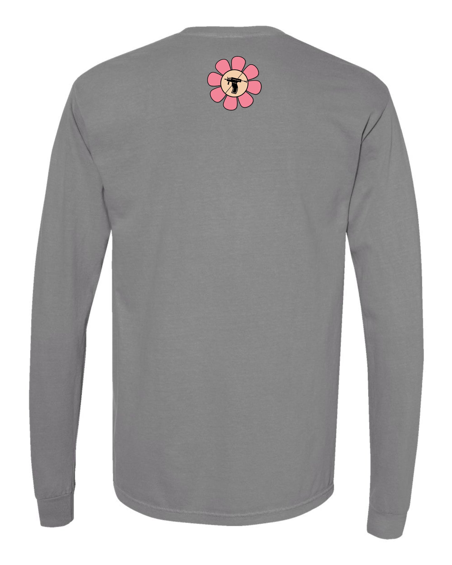 Embroidered Drop Piercing - Flower Gun - Long Sleeve Comfort Colors Tee
