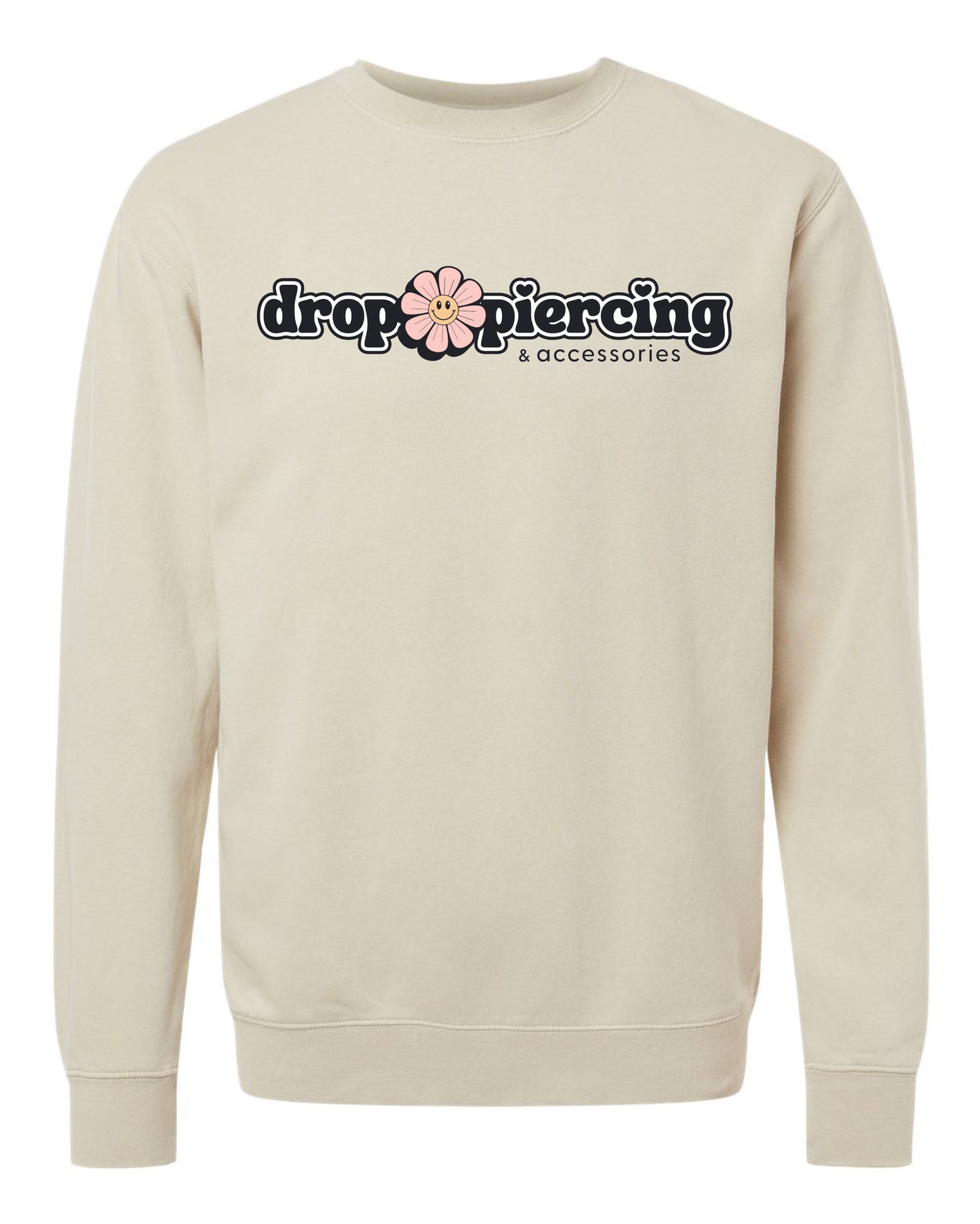 Drop Piercing - Piercing Is a Work of Heart - Pigment Crewneck