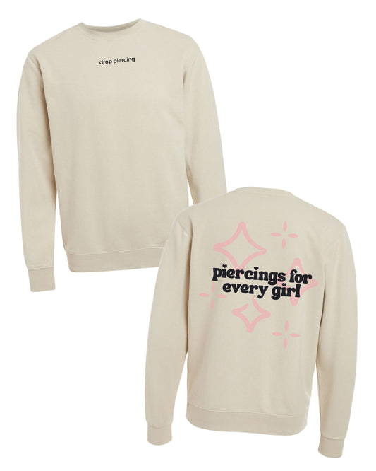 Embroidered Drop Piercing - Piercings For Every Girl - Pigment Crewneck
