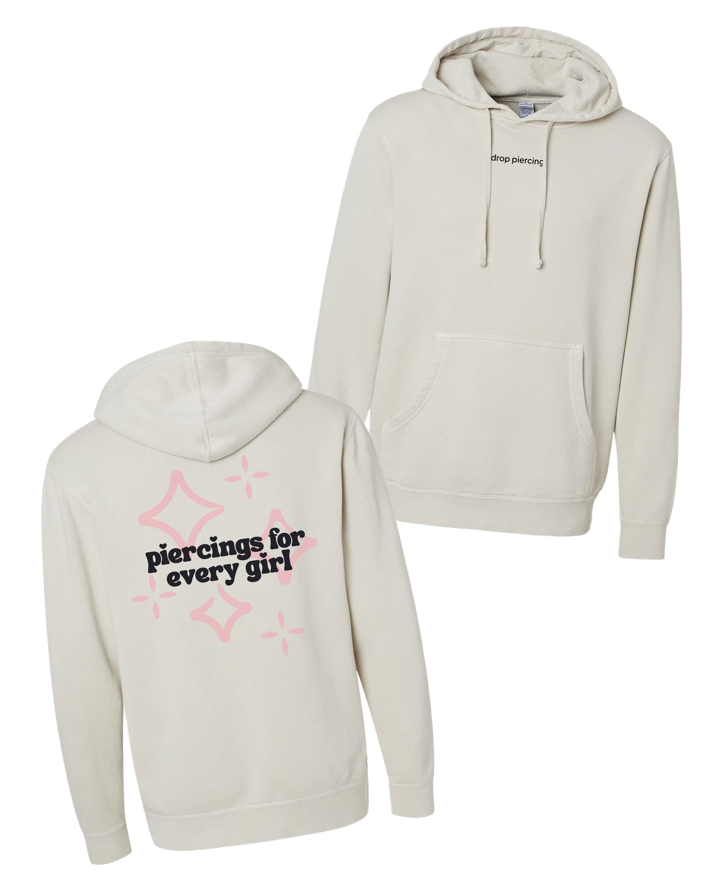 Embroidered Drop Piercing - Piercings For Every Girl - Pigment Hoodie