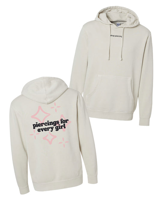 Embroidered Drop Piercing - Piercings For Every Girl - Pigment Hoodie