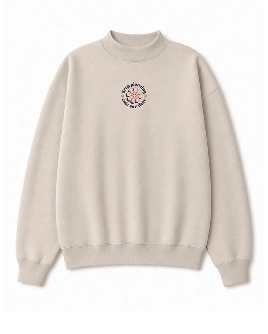 Drop Piercing - Printed - Circle Logo - Women's Midweight Mock Neck Sweatshirt IND280MOCK