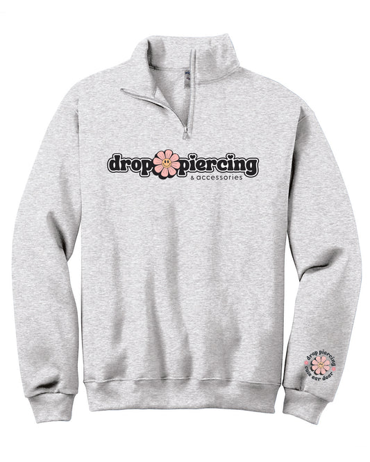 Drop Piercing - Printed - Chest Logo and Sleeve Circle Logo - Jerzees® NuBlend® 1/4-Zip 995M