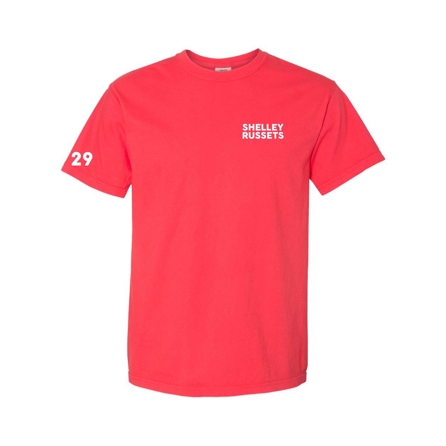 Shelley Russets - On Game Day We Wear Red - Paprika Comfort Colors Tee