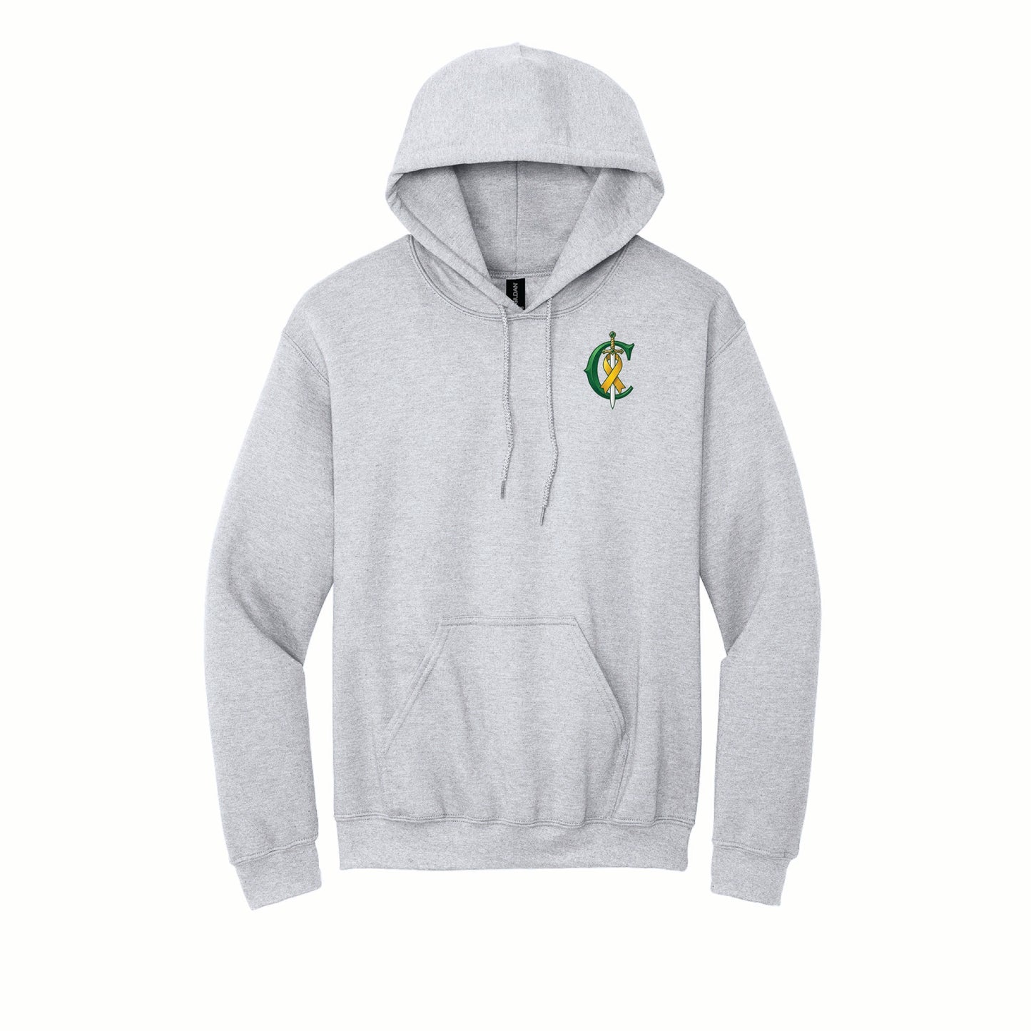 Calleum Conquers - Gildan Basic Fleece Hoodie - 18500 - Pocket Front & Back