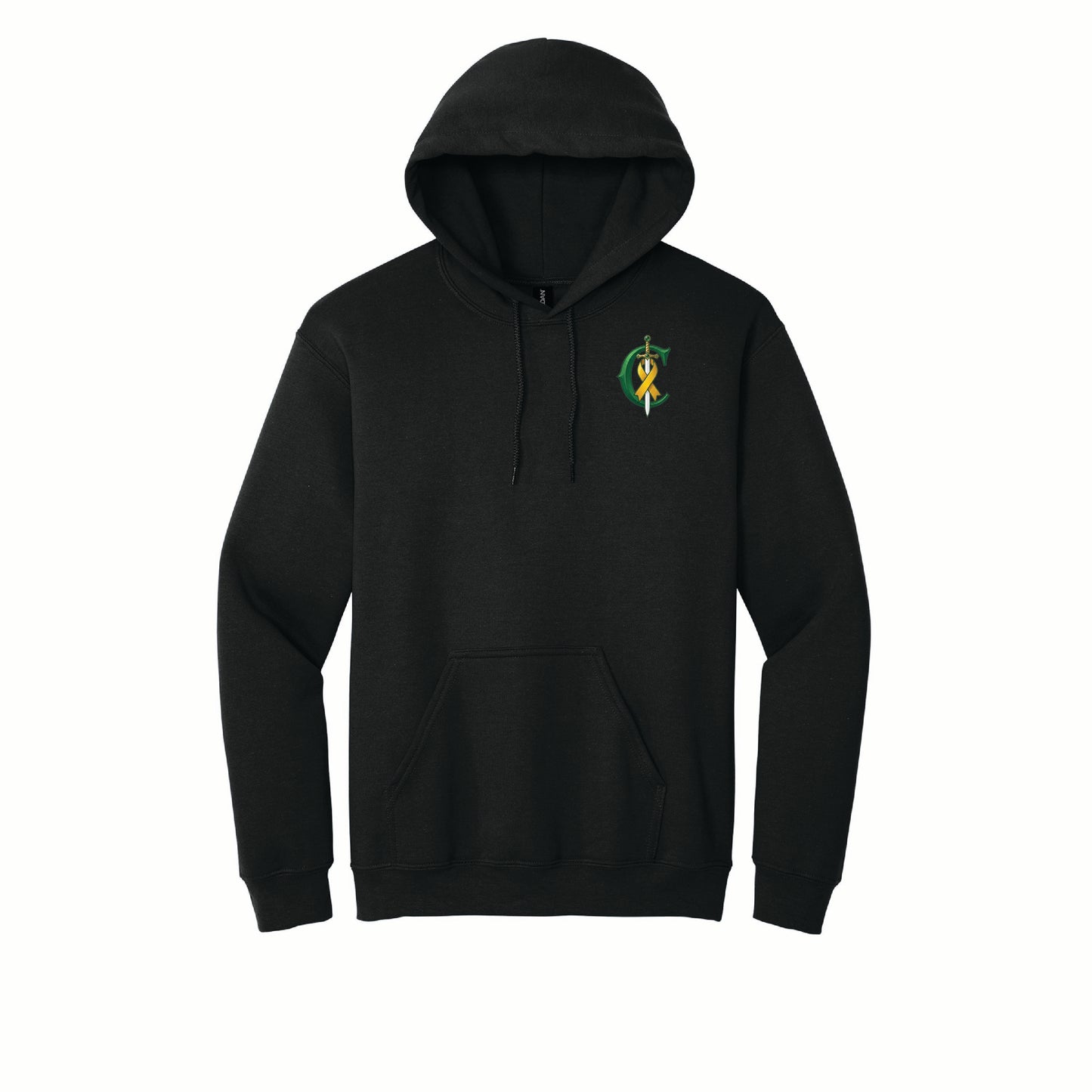 Calleum Conquers - Gildan Basic Fleece Hoodie - 18500 - Pocket Front & Back