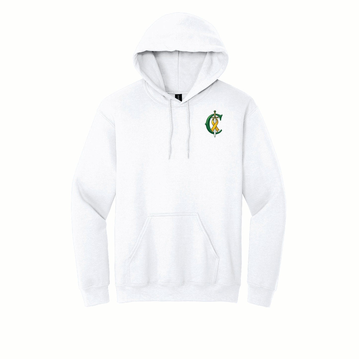 Calleum Conquers - Gildan Basic Fleece Hoodie - 18500 - Pocket Front & Back