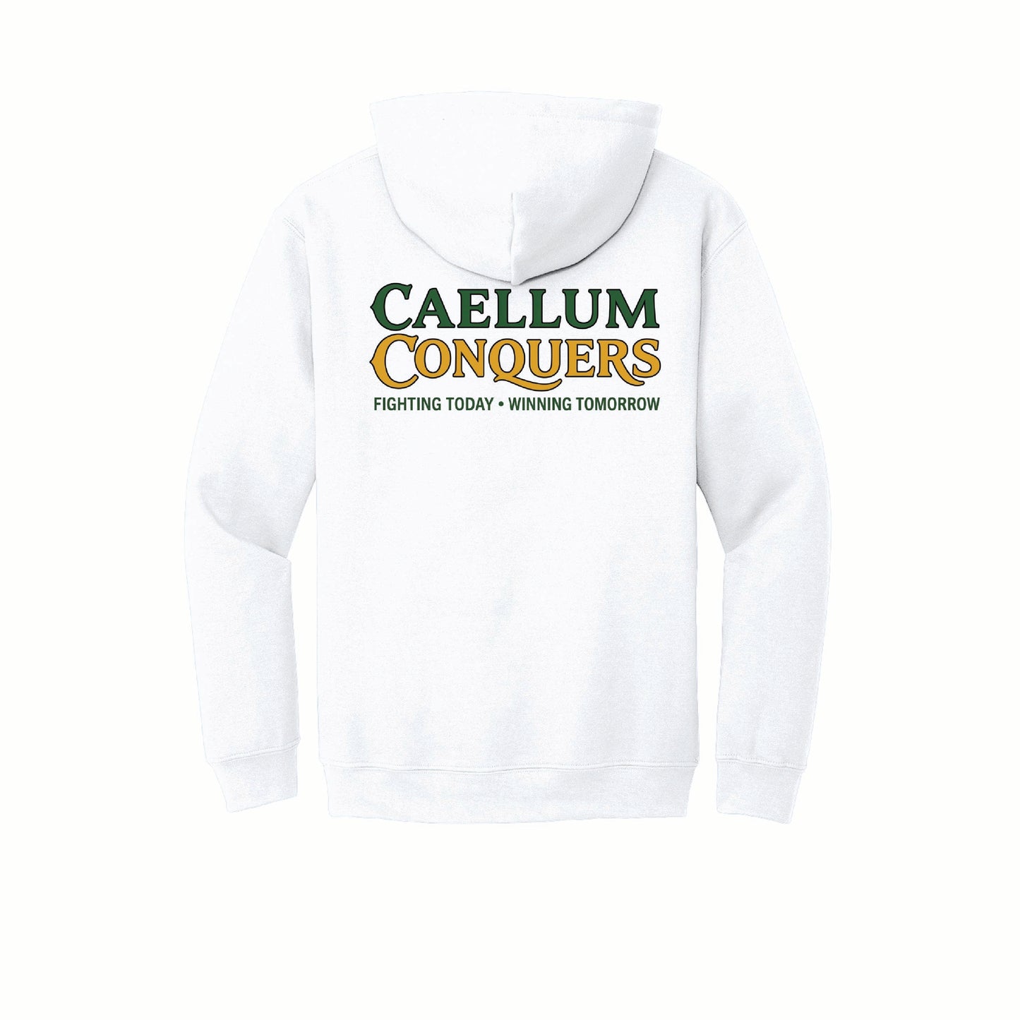 Calleum Conquers - Youth Gildan Basic Fleece Hoodie - 18500B - Pocket Front & Back