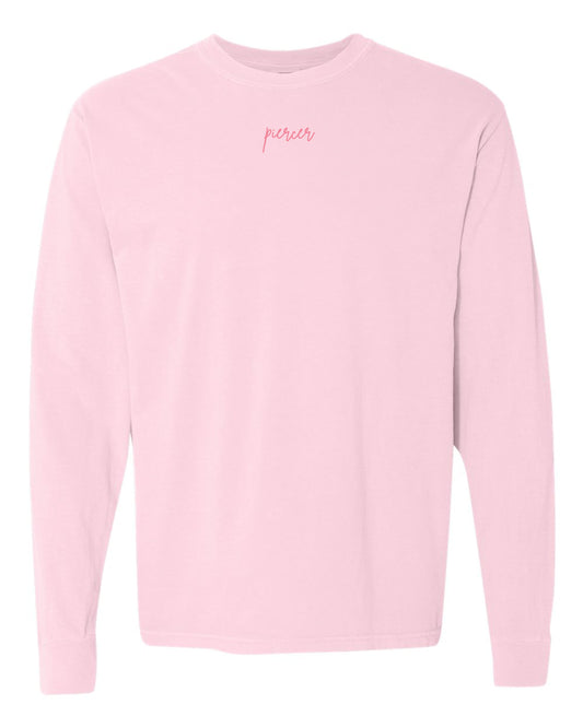 Embroidered Drop Piercing - Piercer - Long Sleeve Comfort Colors Tee