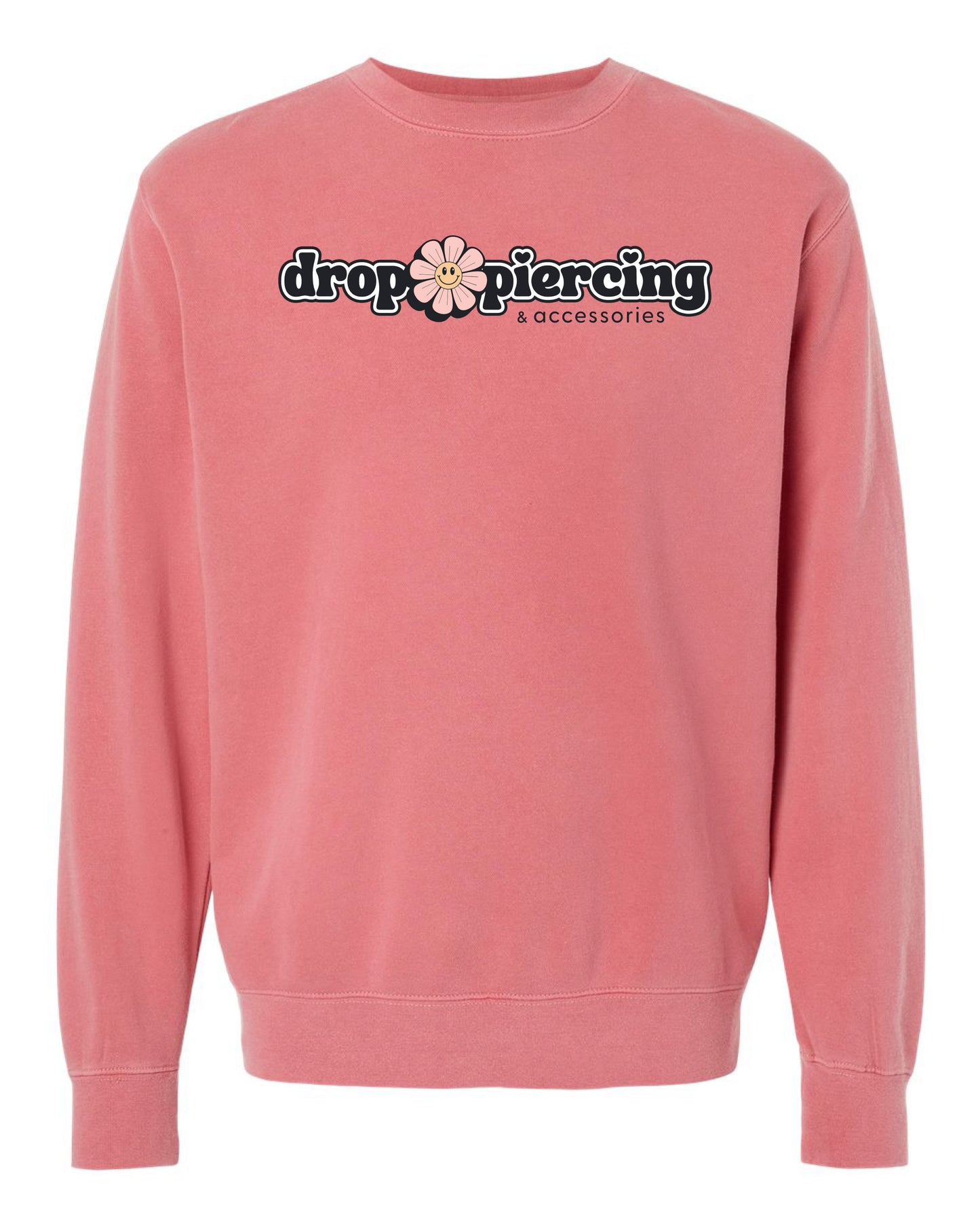 Drop Piercing - Piercing Is a Work of Heart - Pigment Crewneck