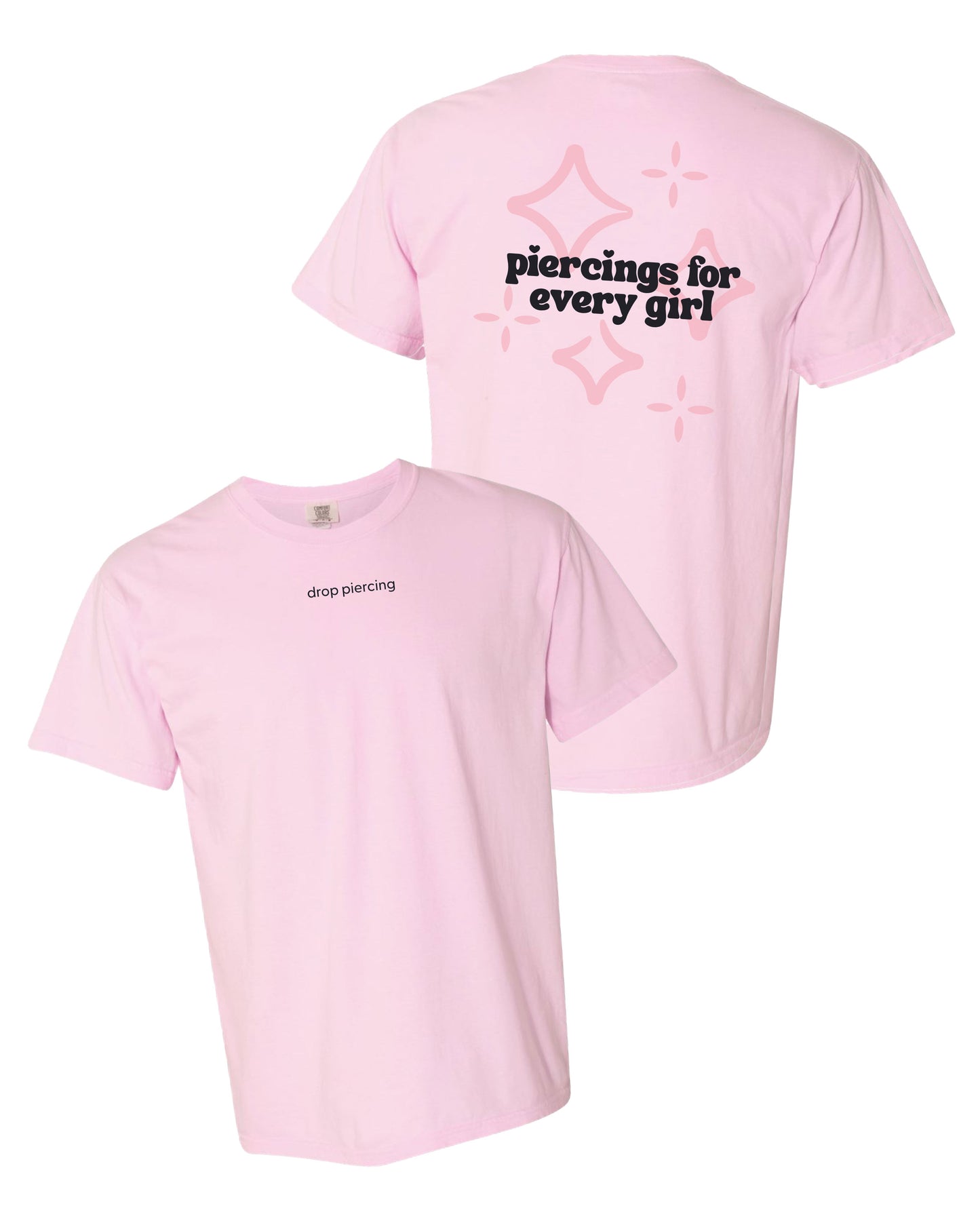 Embroidered Drop Piercing - Piercings For Every Girl - Comfort Colors Tee