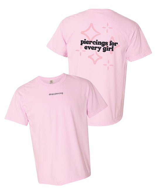 Embroidered Drop Piercing - Piercings For Every Girl - Comfort Colors Tee