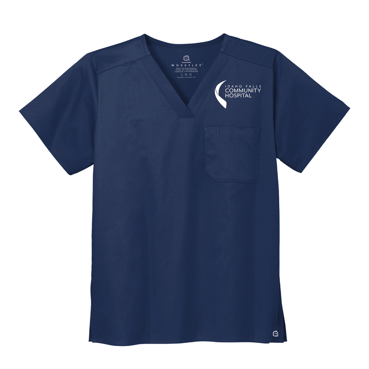 Idaho Falls Community Hospital - Standard Scrubs Unisex WorkFlex Chest Pocket V-neck Top