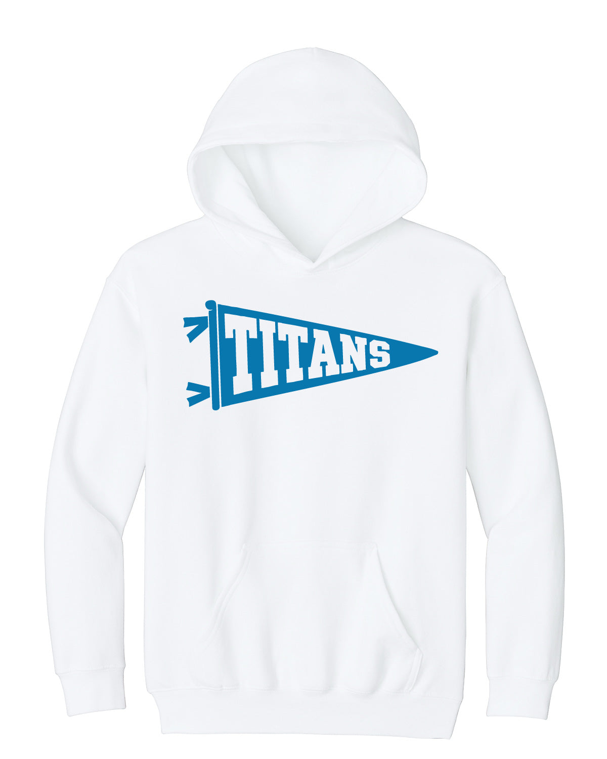 Thunder High School x VAST Apparel - Youth Gildan Hoodie - Titans Pennant Flag - Full Size Print