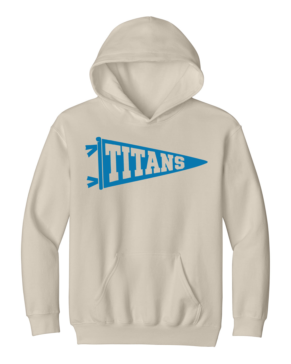 Thunder High School x VAST Apparel - Youth Gildan Hoodie - Titans Pennant Flag - Full Size Print